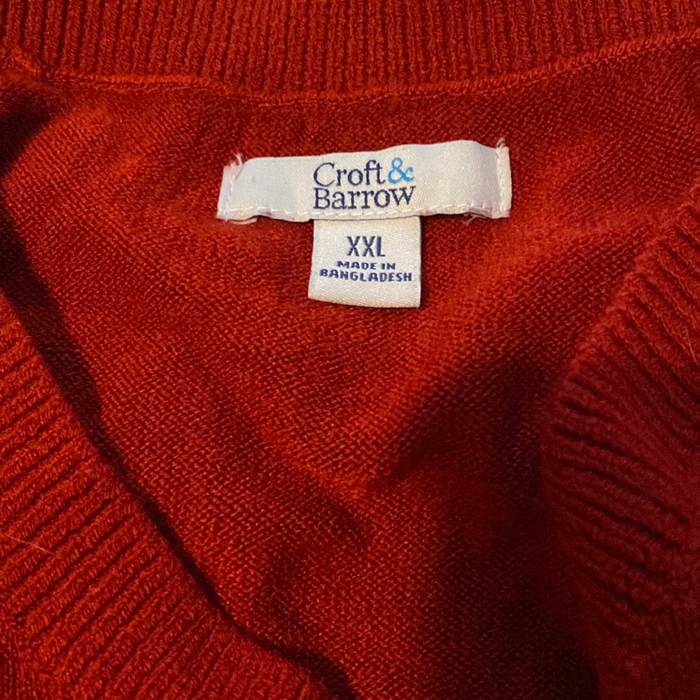 Deep red, 3/4 length sleeves cardigan